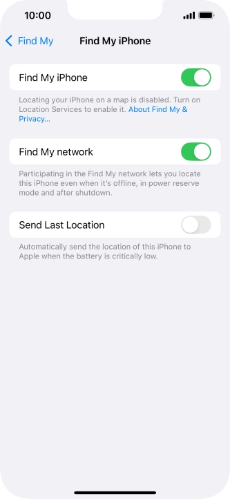 Press the indicator next to 