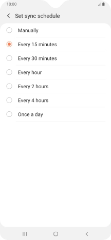 Press the required setting.