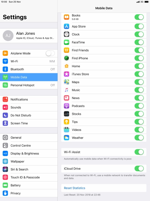 Press the indicator next to 