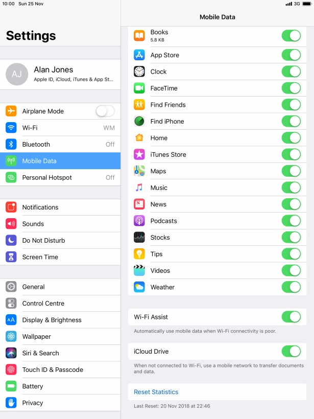 Press the indicator next to 