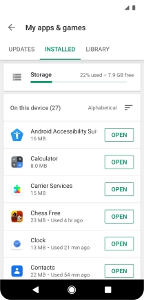 Press the required app.