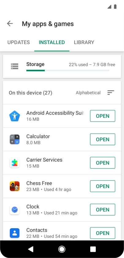 Press the required app.