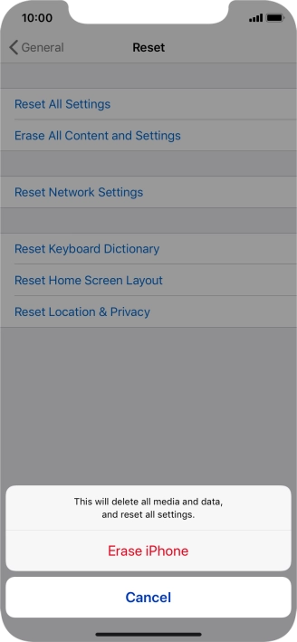 Press Erase iPhone.