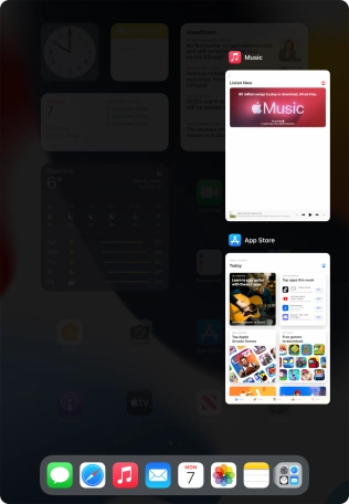 Slide upwards on the required application to end it.