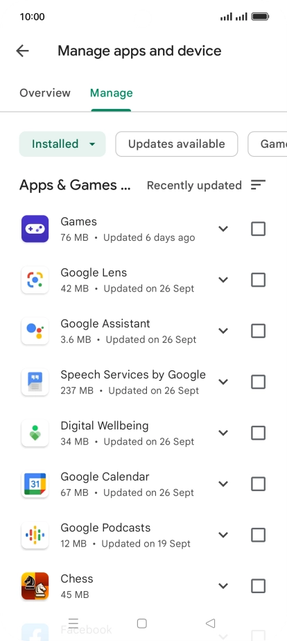 Press the required app.