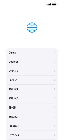 Press the required language. Press the required language.