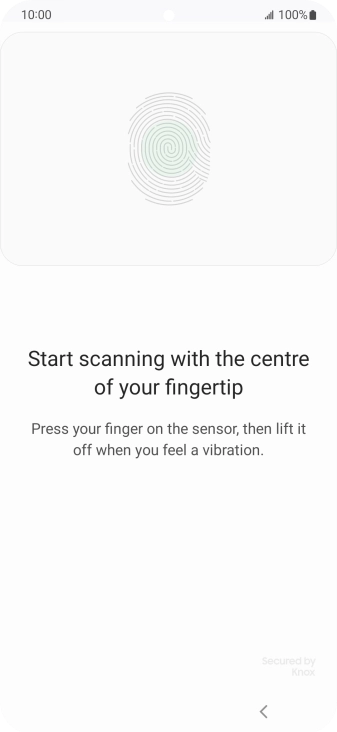 Follow the instructions on the screen to create the phone lock code using your fingerprint.