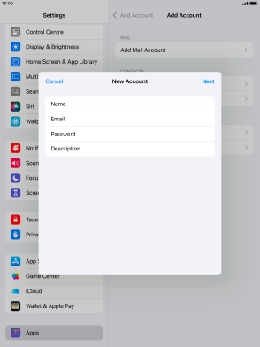 Press Description and key in the required name.