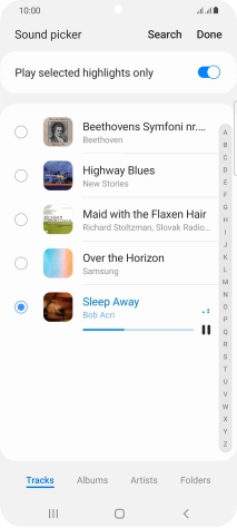 Once you've found a ring tone you like, press Done.