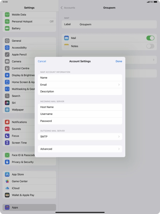 Press SMTP. Press SMTP.