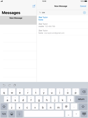 Press the required contact.