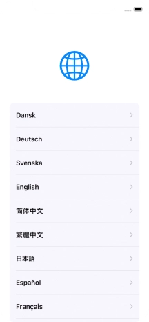 Press the required language.