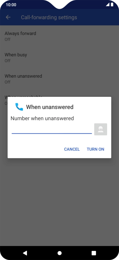 Key in +61414121121 and press TURN ON.