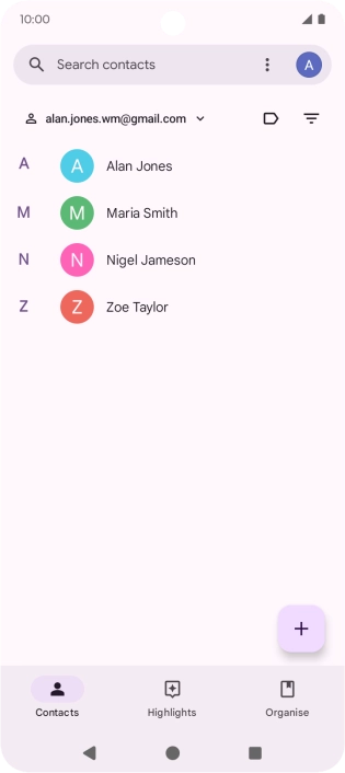 Press the new contact icon.