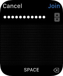Key in the password for the Wi-Fi network and press Join. Key in the password for the Wi-Fi network and press Join.