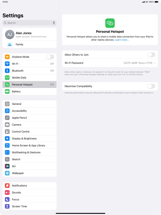 Press Wi-Fi Password and key in the required password.