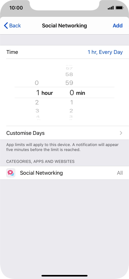 Press Customise Days.
