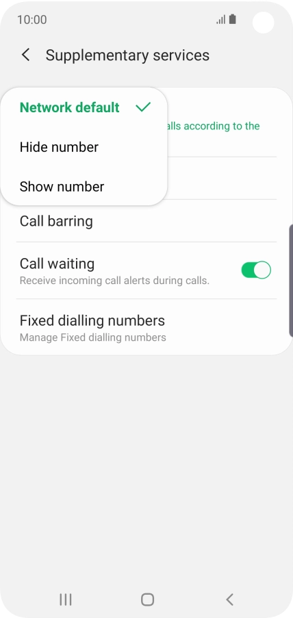 Press Show number to turn on caller identification.