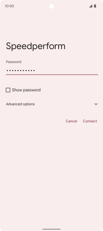 Key in the password for the Wi-Fi network and press Connect.