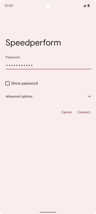 Key in the password for the Wi-Fi network and press Connect.