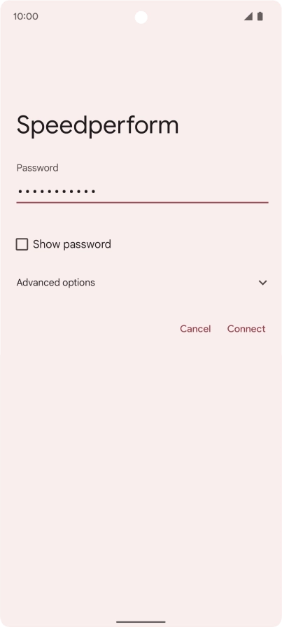 Key in the password for the Wi-Fi network and press Connect.
