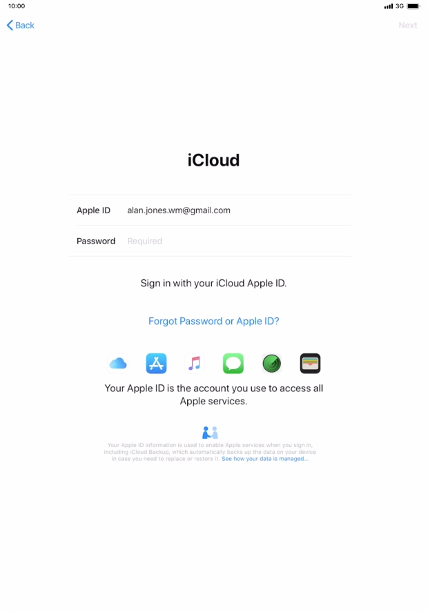 Press the field next to 