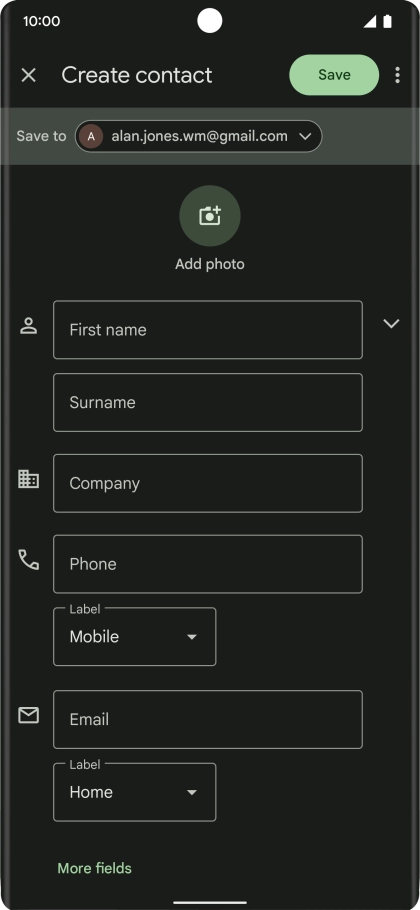 Press the drop down list next to 