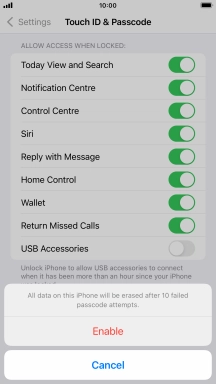 If you turn on the function, press Enable.