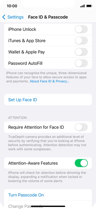 Press Set Up Face ID.