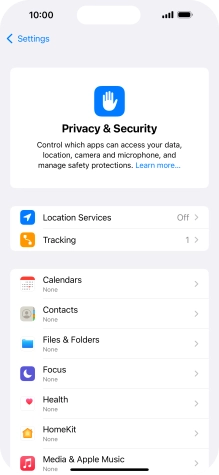 Press Location Services.