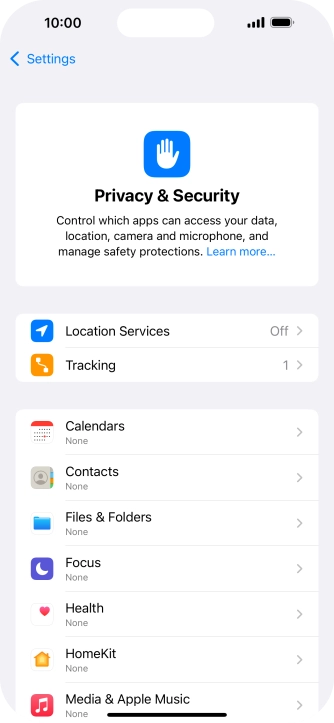 Press Location Services.