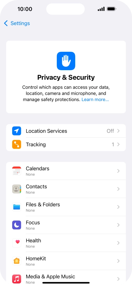 Press Location Services.