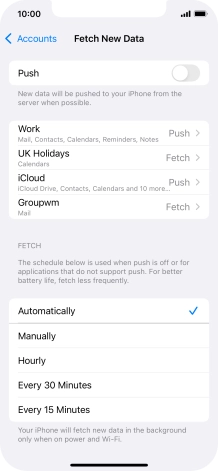 If you turn off the function, press the required setting.