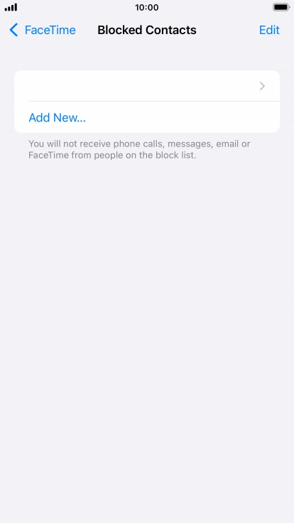 Press Add New... and follow the instructions on the screen to block a contact.