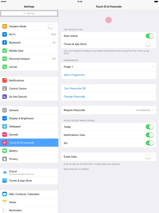 Press the indicator next to 