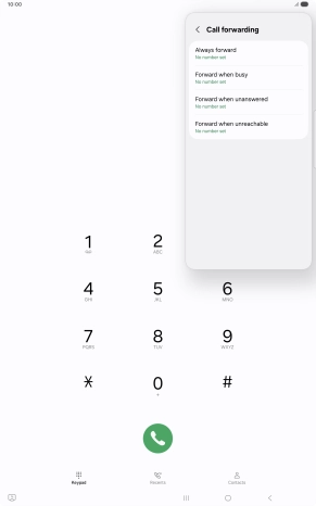 Press the required divert type.