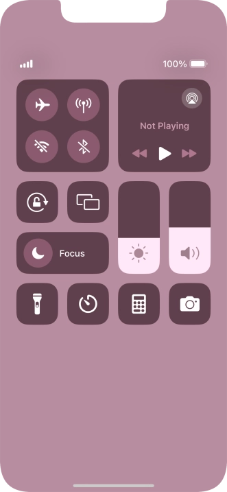 Press the flight mode icon to turn the function on or off.