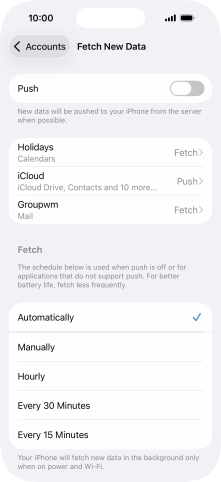 If you turn off the function, press the required setting.