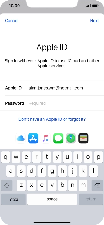 Press the field next to 