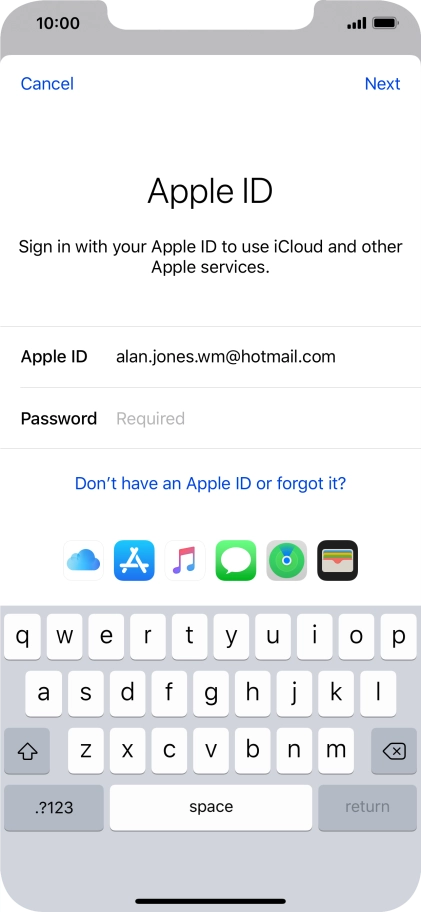 Press the field next to 