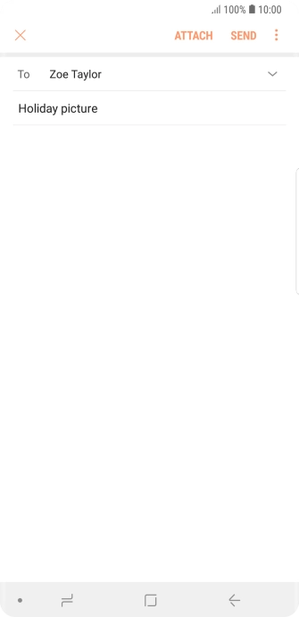 Press the text input field and write the text for your email message. Press the text input field and write the text for your email message.