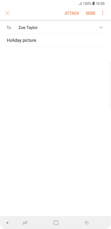 Press the text input field and write the text for your email message. Press the text input field and write the text for your email message.