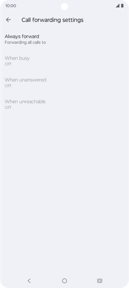 Press the required divert type.
