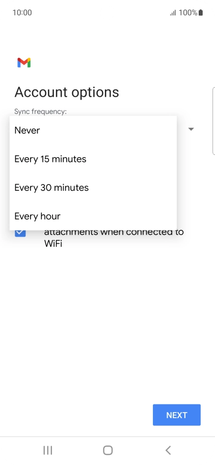 Press the required setting.