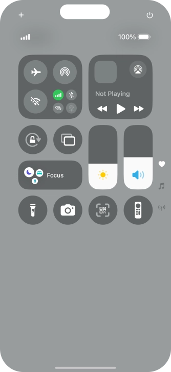 Press the flight mode icon to turn the function on or off.