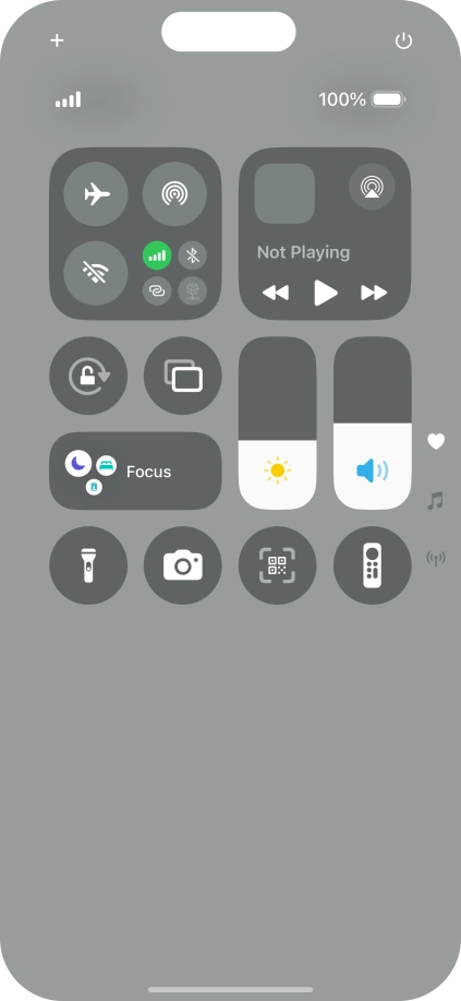 Press the flight mode icon to turn the function on or off.