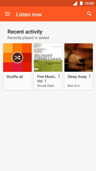Slide your finger right starting from the left side of the screen.