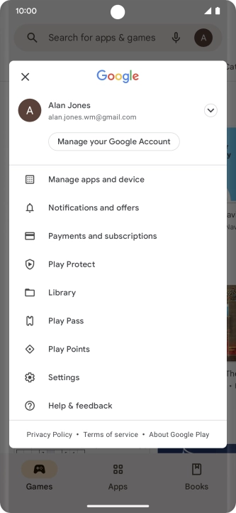 Press Manage apps and device.