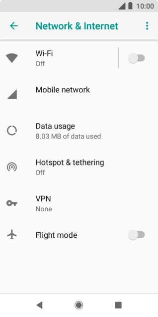 Press Mobile network.