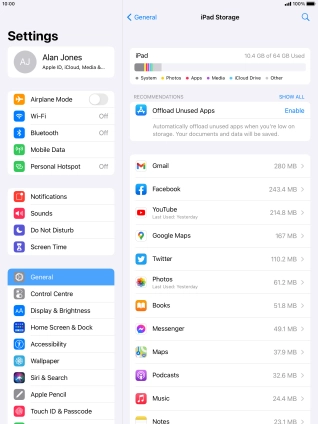 Press the required app. Press the required app.
